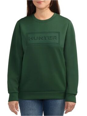 Hunter Women's Embossed Logo Crewneck Sweatshirt, Green, Sz XXL, NWT